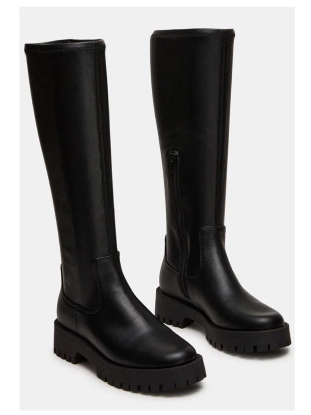 Steve Madden Labelle Lug Knee High Chunky Faux Leather Boot, Size 9 Women’s